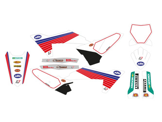 Komplet naklejek (oklein) ktm sx/sxf 125/250/350/450 '23 retro, kolor biały/niebieski/czerwony