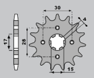 Zębatka przednia 255 14 honda 80r '83-'85