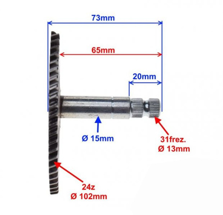 Wałek Rozrusznika Yamaha BWS MBK Booster 50