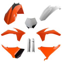 KOMPLET PLASTIKÓW (FULL KIT) KTM SX '11; XC/XC-F '11 W ZESTAWIE OSŁONY AMORTYZATORÓW (8398500002) KOLOR POMARAŃCZOWY OEM