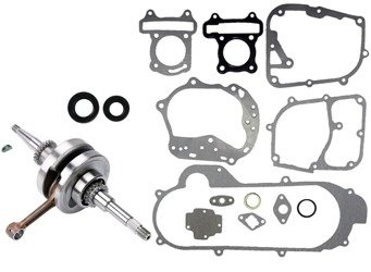 WAŁ KORBOWY DO SKUTERÓW 4T USZCZELKI NAKRĘTKI