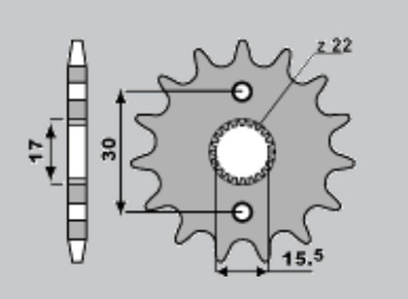 Zębatka przednia 332 15 honda cr 80/85 86-07(jtf1256.15) (273-15) (łańc.420)