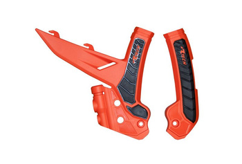 OSŁONY RAMY (KOMPLET) BI-MATERIAL SUPER GRIP KTM EXC / EXCF 150 / 250 / 300 / 450 / 500 '24, SX 250 / 300 '23-24, SXF 250 / 350 / 450 '23-24, XC / XCF 125 / 250 / 300 / 350 / 450 '23-24 KOLOR POMARAŃCZOWY / CZARNY