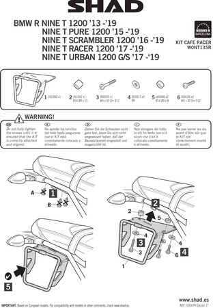 Stelaż sakwy bocznej Shad do BMW R Nine - T