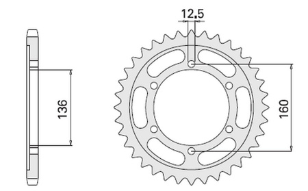 Zębatka tylna 500 40 kawasaki gpz100 rx 86-88 (506-40) (łańc.630) (jtr506.40)