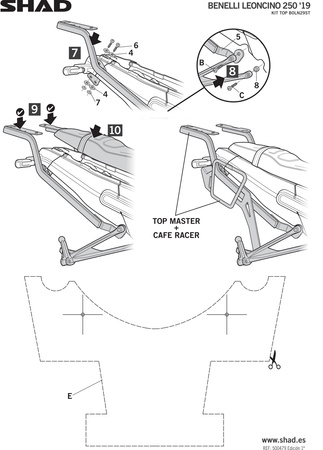 Stelaż kufra tylnego Shad do Benelli Leoncino 250 2019