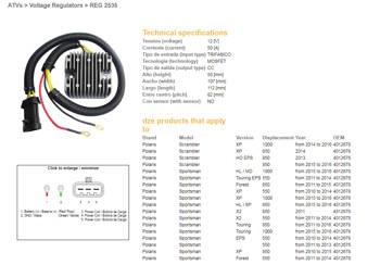 Dze regulator napięcia polaris sportsman 550 '10-'14, 850 '10-'16, 1000 '15-'16, scrambler 550/850/1000 (mosfet - 50a) (4012678) (esr823)