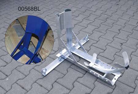 Stojak z uchwytem przedniego koła do transportu motocykla (z kołyską) kolor niebieski