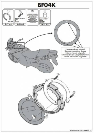 mocowanie tanklock kawasaki er-6n,er-6f,versys 1000