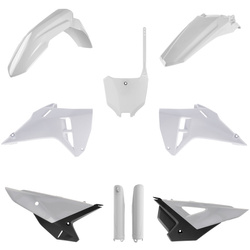 KOMPLET PLASTIKÓW (FULL KIT) HONDA CRF 250R '25; CRF 250RX '25; CRF 450R '25; CRF 450RX '25 W ZESTAWIE TABLICA PRZEDNIA (8670700002) I OSŁONY AMORTYZARORÓW (8351900001) KOLOR BIAŁY