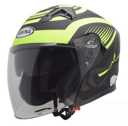 Kask otwarty na skuter quad motocykla czarny-zółty mat