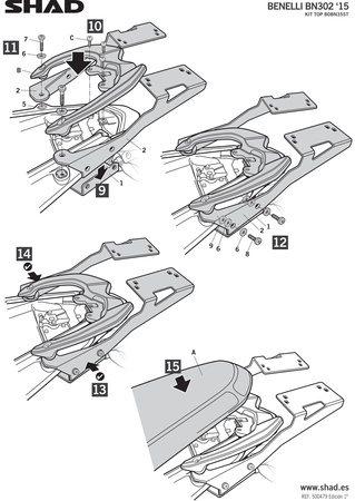 Stelaż kufra tylnego Shad do Benelli BN302 TNT300