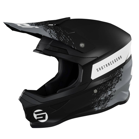  Kask enduro cross Shot Furious Roll czarny/szary/biały mat