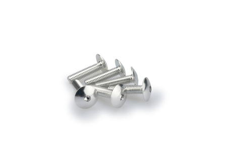 Śruby z anodyzowanego aluminium blister 6 wypukłych śrub m6x25mm srebrne