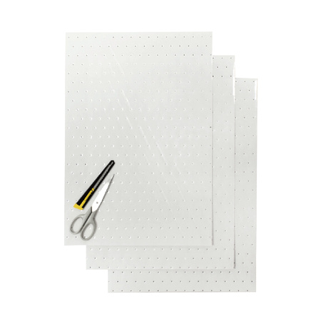 KOMPLET NAKLEJEK (OKLEIN) (FOLIA CRYSTALL 0,4 MM) (PERFOROWANA) 3 X ARKUSZ 47X33CM, KOLOR TRANSPARENTNY