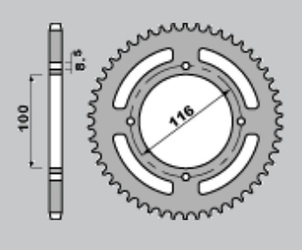 Zębatka tylna aluminiowa kolor zielony 467 52 kawasaki kx 80 '98-'00, kx 85 '01-'20, kx 100 '00-'21 (jtr461.52) (łańc. 420)