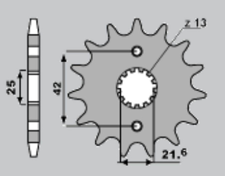 Zębatka przednia 513 16 zkawasaki zzr 600, zxr 750 (a4250513160)