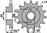 Zębatka przednia 2205 15 18nc ducati 1000 monster s2r 06-08 (jtf741.15) (łańc. 525)