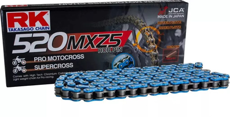 ŁAŃCUCH NAPĘDOWY (MOTOCROSS) 520MXZ5-120 ZAPINKA (CL) W ZESTAWIE KOLOR NIEBIESKI (POJEMNOŚĆ: DO 500 CCM) (37,8 KN)