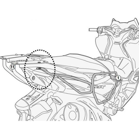stelaż pod torby (sakwy) boczne yamaha t-max 530 (17-19), t-max 560 (20) - również pod kufry ra314 easy lock
