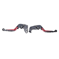 Dźwignia hamulca i sprzęgła łamana do Kawasaki czerwona komplet