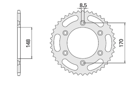Zębatka tylna 804 42 (828-42) (jtr828.42) suzuki dr 600/650/800 '88-'95