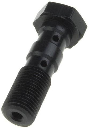 Śruba hydrauliczna do przewodów hamulcowych m10x1,00 podwójna kolor czarny (promocja)