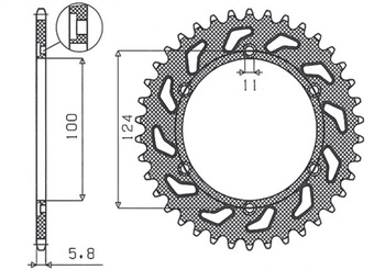 Zębatka tylna 1027 48 ducati monster 695 '08, monster 800 '03-'04 (jtr735.48) (łańc. 520) (102748jt)