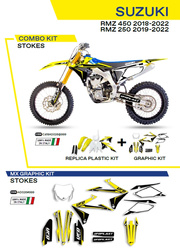 Komplet plastików plukomplet naklejek (oklein) suzuki rmz 250 '19-'22