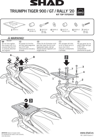 Stelaż kufra tylnego Shad do Triumph Tiger 900 GT / Rally
