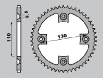 Zębatka tylna aluminiowa (czerwona) 4306 50 honda cr 80/85 '86-07, crf 150r '07-22 (430650) (jtr215.50) (std.+1) (łańc.420)