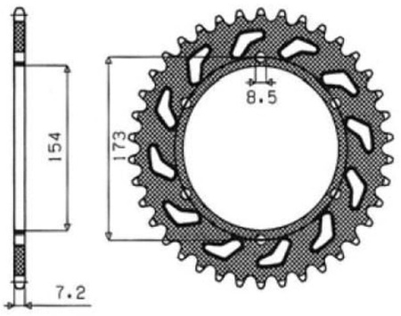2023/01 zębatka tylna 4441 43 (444143) aprilia rst 1000 futura '01-'04 (łańc. 525)