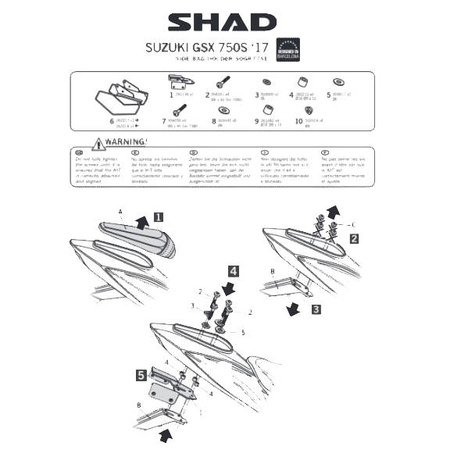 Stelaż do sakw półsztywnych Shad do Suzuki GSX-S