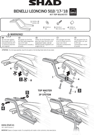 Stelaż kufra tylnego Shad do Benelli Leoncino 502i