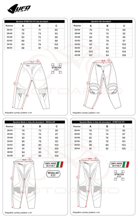 Spodnie UFO Proton enduro Made in Italy czarny niebieski