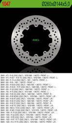 Tarcza hamulcowa przód bmw r45/60/65/75/80/90/100 (260x144x5) 10 otworów śr.5