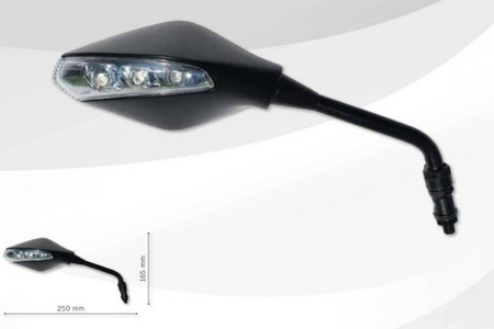 Lusterko prawe uniwersalne z kierunkowskazem kolor czarny m10x1,25