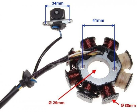 Iskrownik stator skuter 4t 139qmb gy6-50 12V