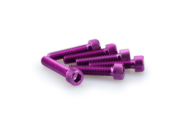 Śruby z anodyzowanego aluminium blister 6 śrub imbusowych m8x35mm fioletowe