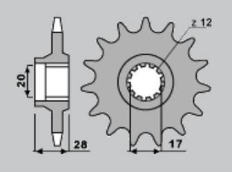 Zębatka przednia 556 14 gilera crono 125 91-93 (605-14)