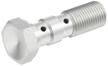 Śruba hydrauliczna do przewodów hamulcowych m10x1,00 podwójna kolor srebrny (promocja)