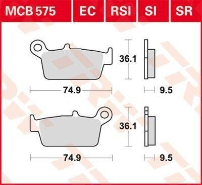 KLOCKI HAMULCOWE MOTOCYKLOWE TRW MCB575SI