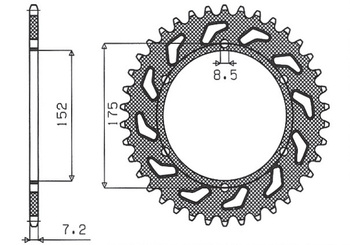 Zębatka tylna 844 57 yamaha dt 125r/re 99-06 (jtr839.57) (łańc. 428) (84457jt)