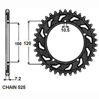 Zebatka napedzana stalowa sunstar sunr1-4430-41