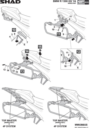 Stelaż kufra bocznego 4P Shad Terra do Bmw R1300GS