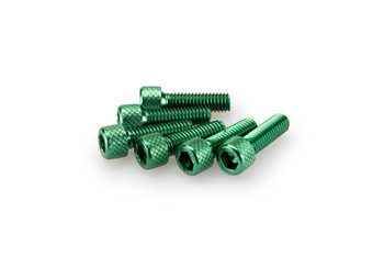 Śruby z anodyzowanego aluminium blister 6 śrub imbusowych m6x20mm zielone