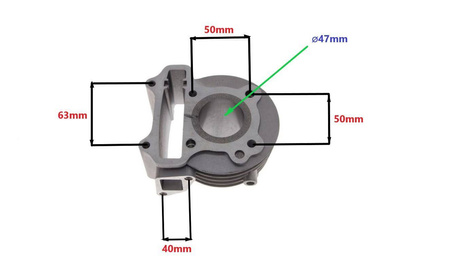 Cylinder kompletny gy6 47 mm tłok czarny