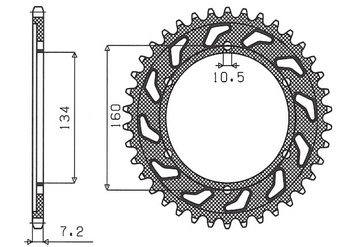 Zębatka tylna 4405 42 honda cbr 600rr '03-'06 (pc37) (jtr1307.42) (łańc. 525) (440542jt)