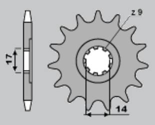 Zębatka przednia 210 13 cagiva mito 50 99, prima super city 50 92-96 (708-13)