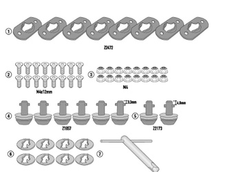 Zestaw Do Zmiany Stelaży Kufrów Bocznych Klo5137n, Klo5137mk, Klo5137cam, Klx5137, Klo3117n, Klo3117mk, Klo3117cam, Klx3117, Klx3125 Na Stelaże Szybkiego Demontażu
